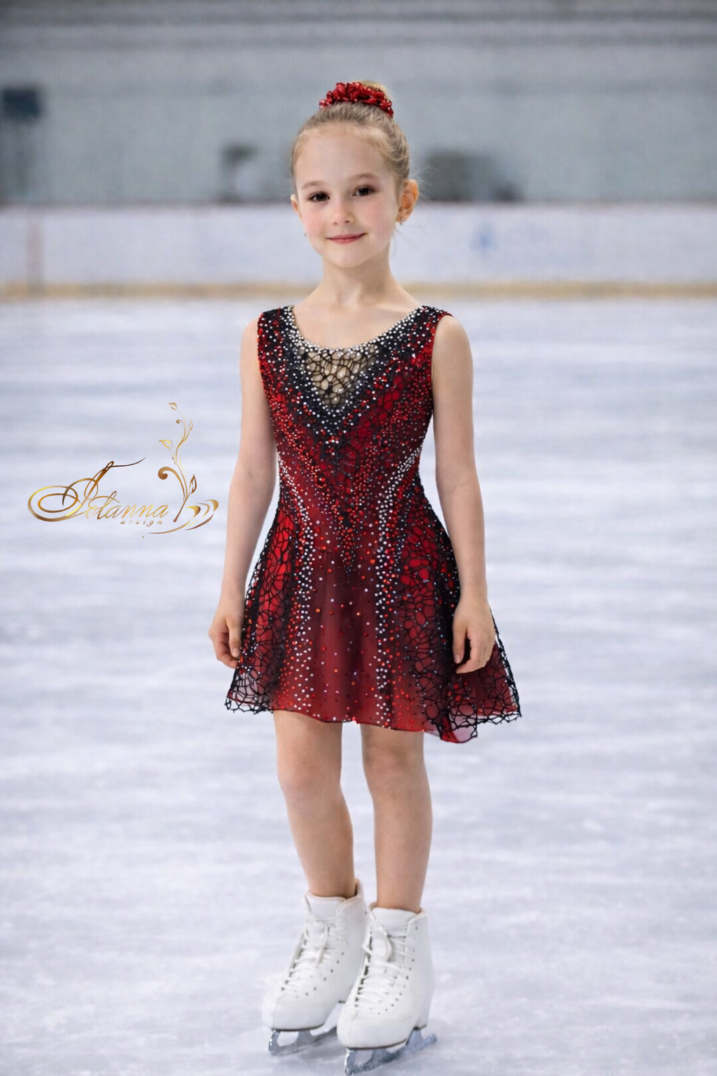 Red Figure Skating Dress: Custom Performance Ice Skating Costume, Elegant Apparel