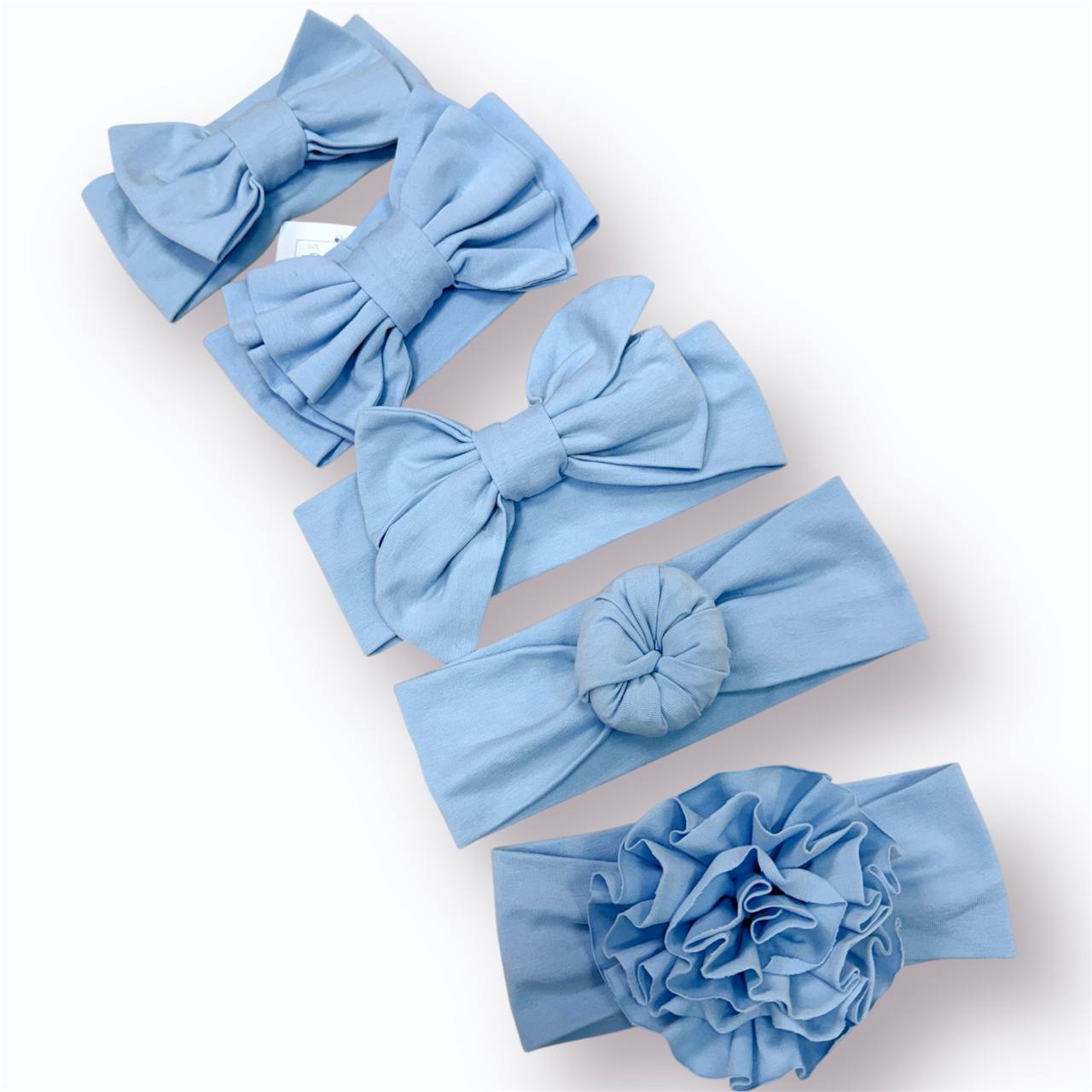 Дитячі пов'язки трикотажні у блакитному кольорі