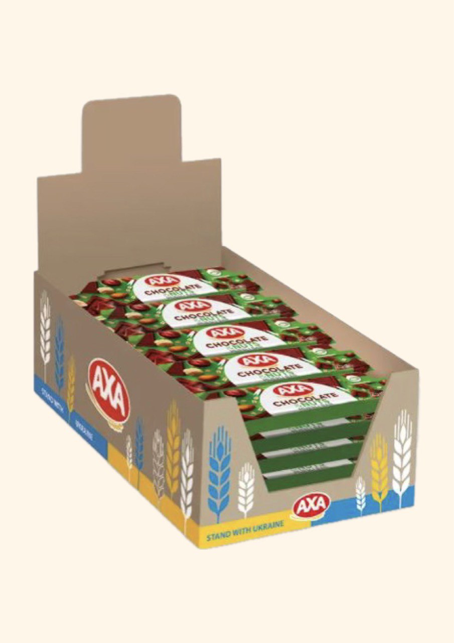АХА Батончик з молочним шоколадом і горіхами 25г