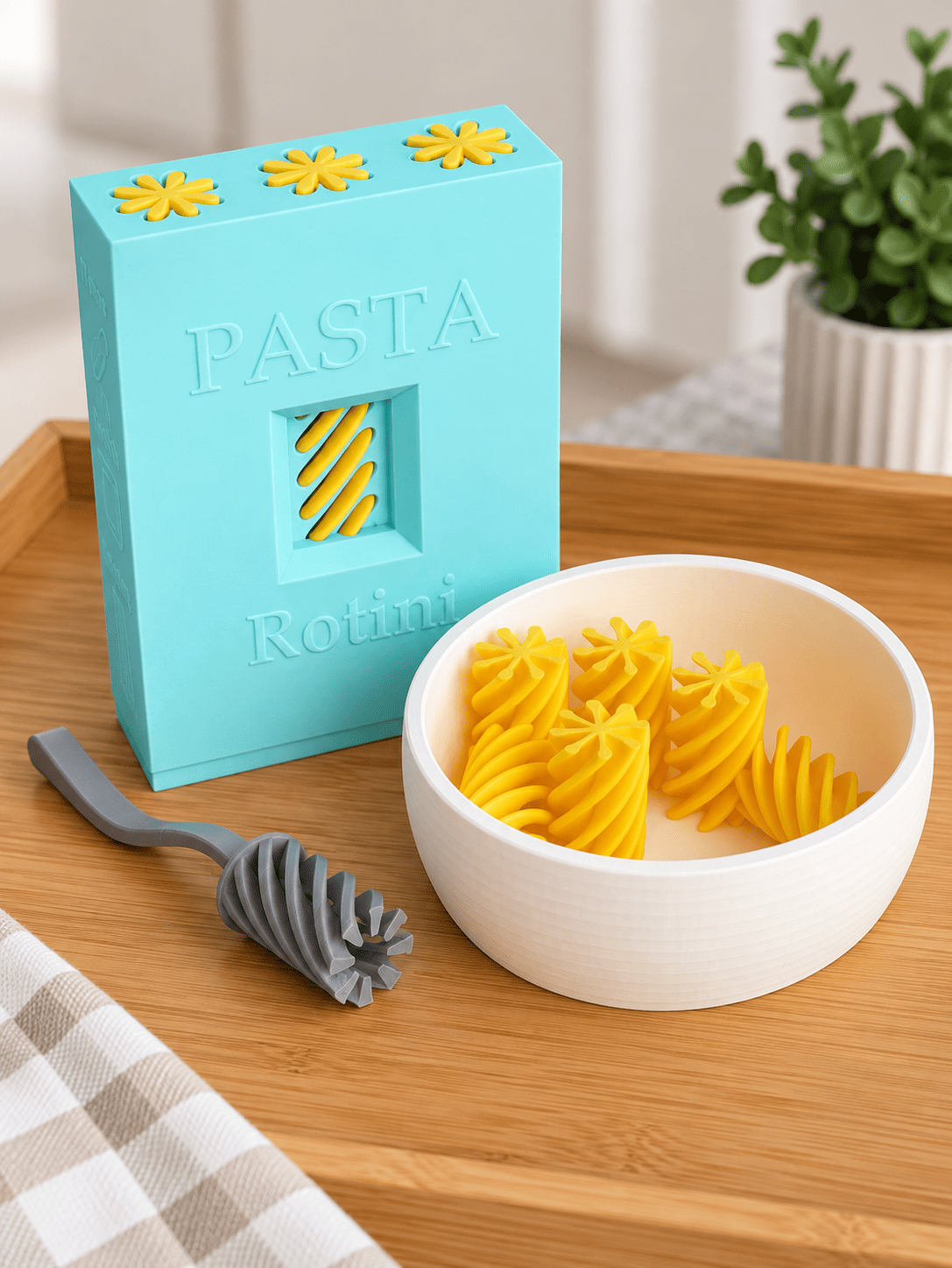 Дитячий набір макарони «Паста Rotini» 3D їжа для дитячої кухні, м’ята