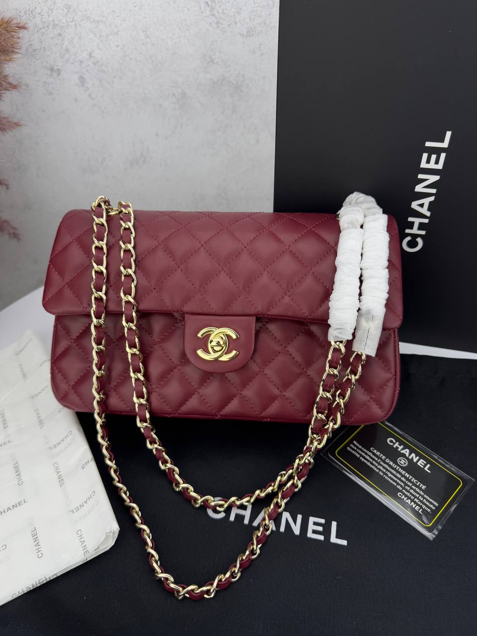 Chanel Burgundy Gold