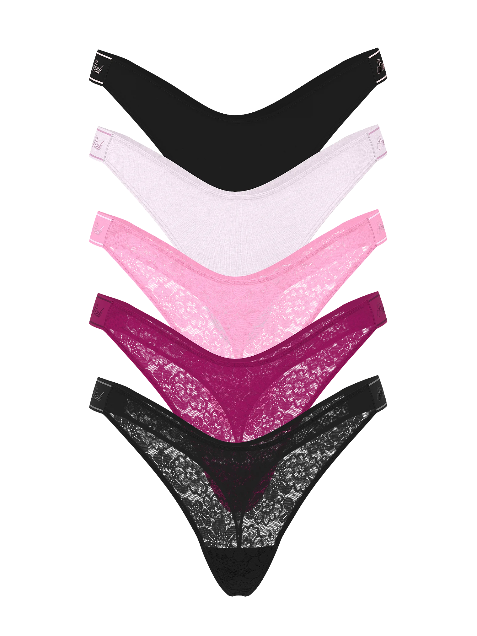 Набір трусиків 5-Pack Logo Cotton Thong Panties