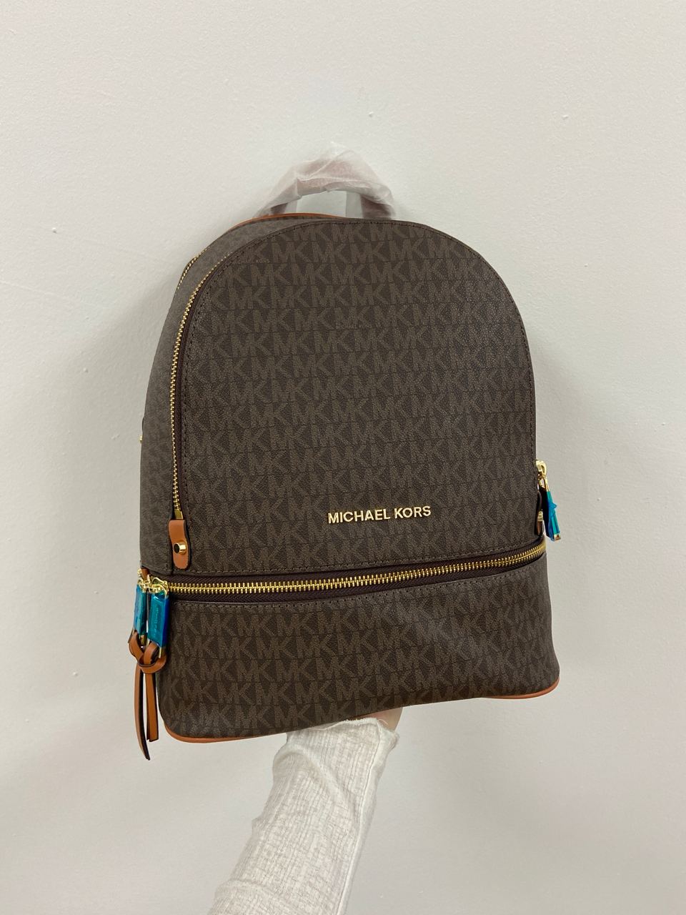 Michael Kors Large Rhea Logo Backpack Brown