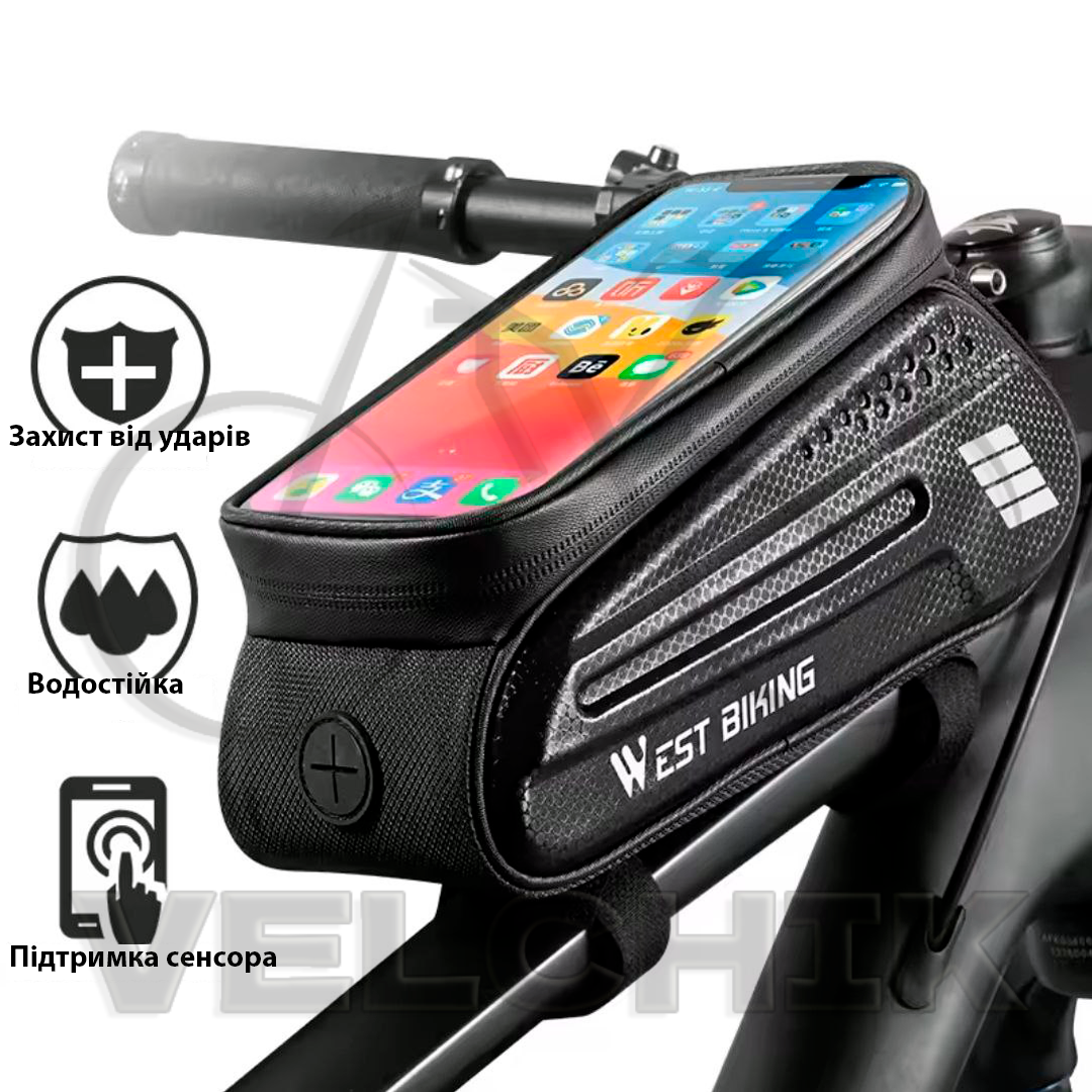 Сумка на раму West Biking 1.5 л, до 7″