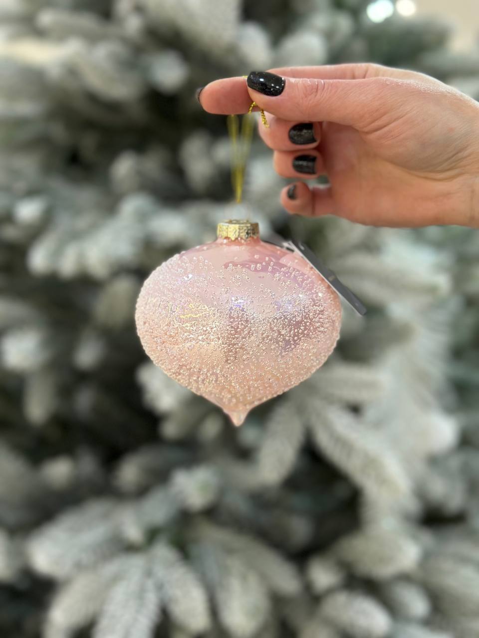 Ялинкова прикраса з покриттям лід, 10 см