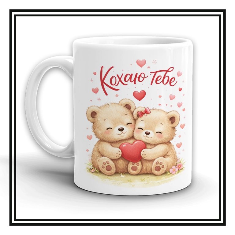 Чашка "Кохаю тебе"  з ведмедиками