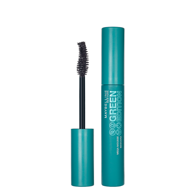 Туш для вій об'ємна подовжуюча Maybelline New York Green Edition Mega Mousse Mascara