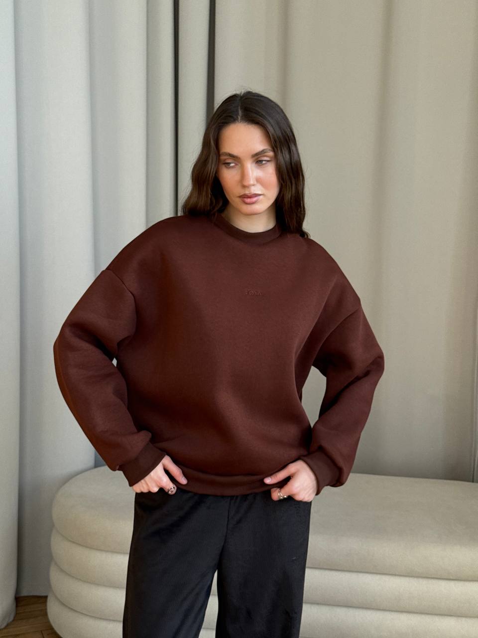 Світшот фліс шоколад