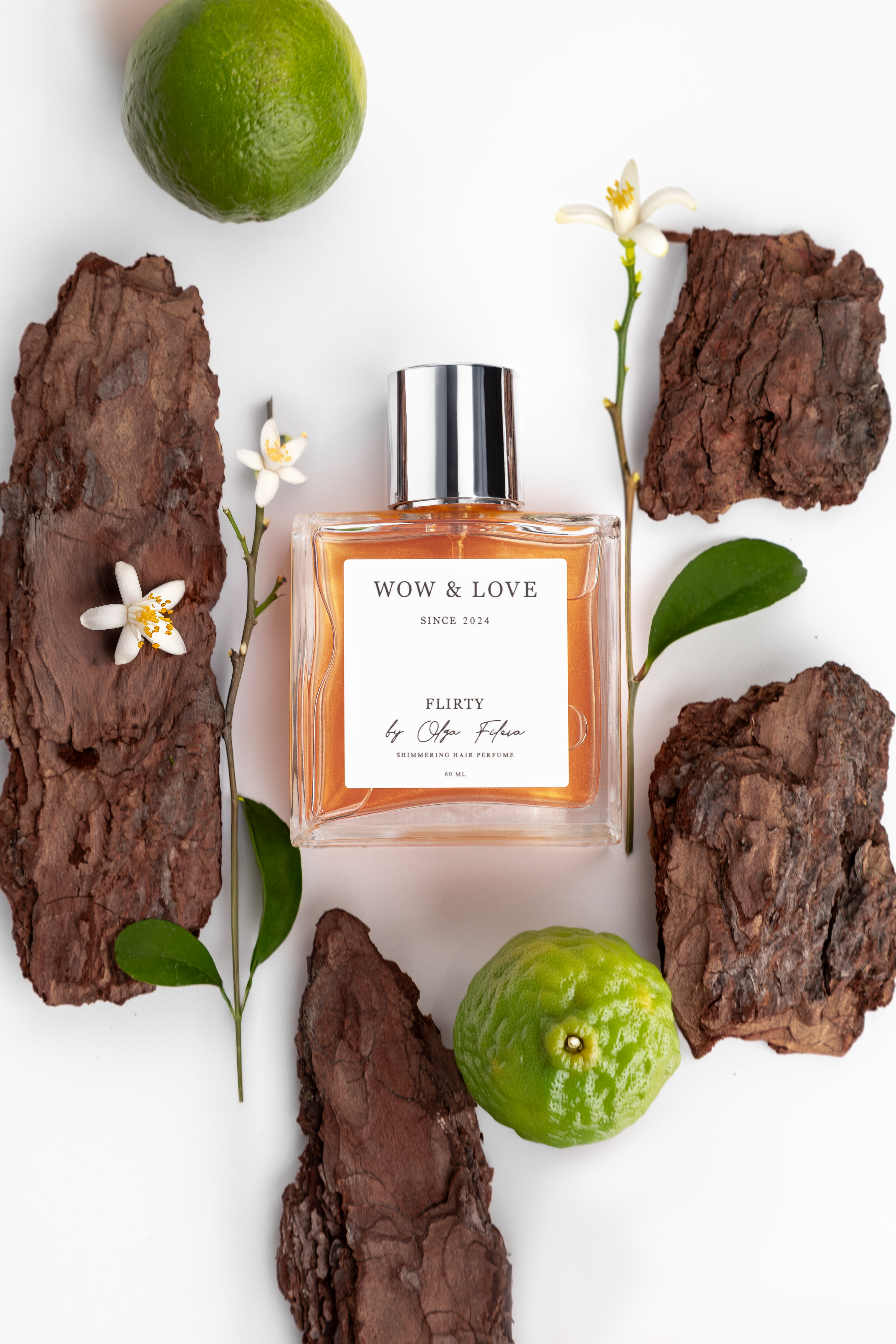 Парфум-блиск для волосся з шимером WOW and LOVE Flirt By Olga Fileva 60мл.