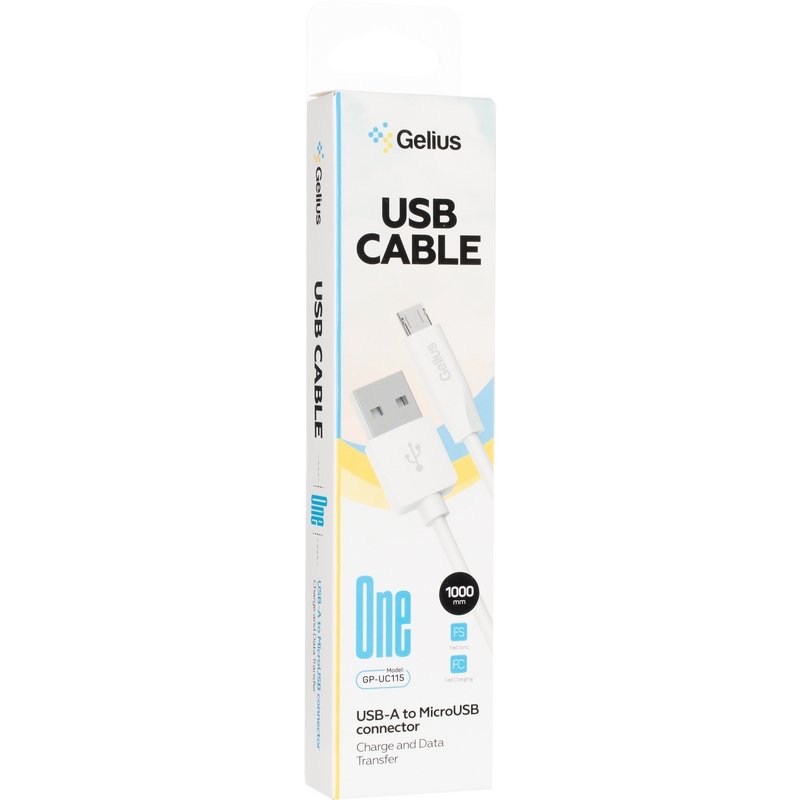 Кабель USB Gelius One GP-UC115 USB-A to MicroUSB (1m) (12W) White