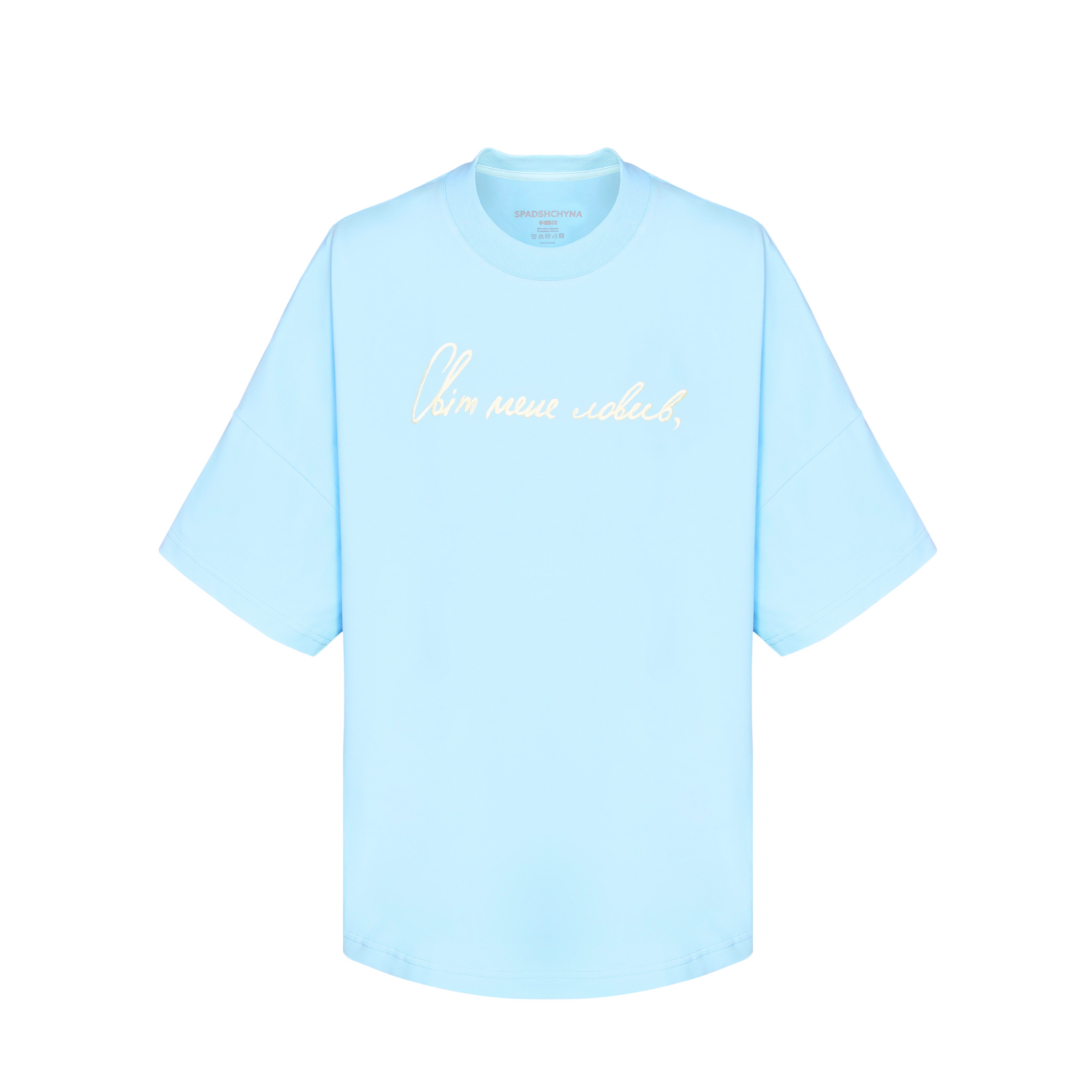 Футболка «Світ мене ловив» oversize блакитна