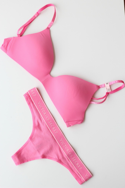 Комплект білизни T-Shirt Cotton Lightly Lined Wireless Bra Pink Set