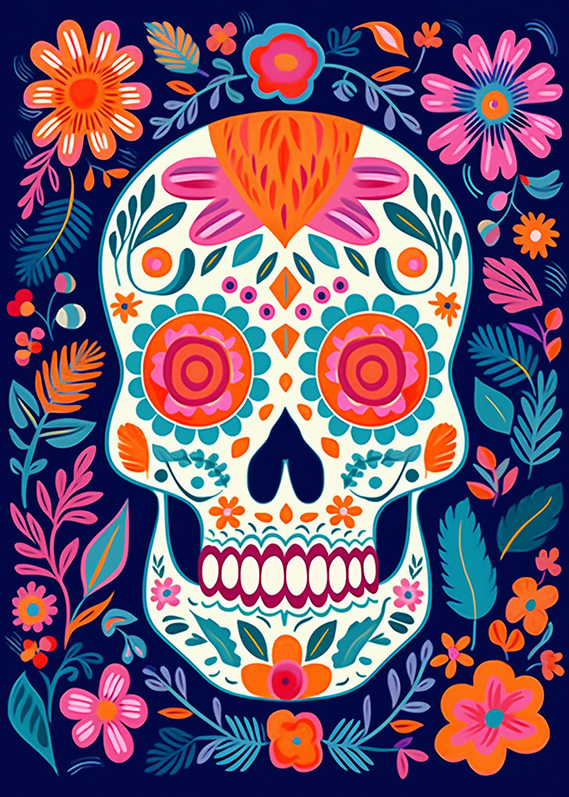 Calavera III, 42x30 cm original acrylic painting on paper