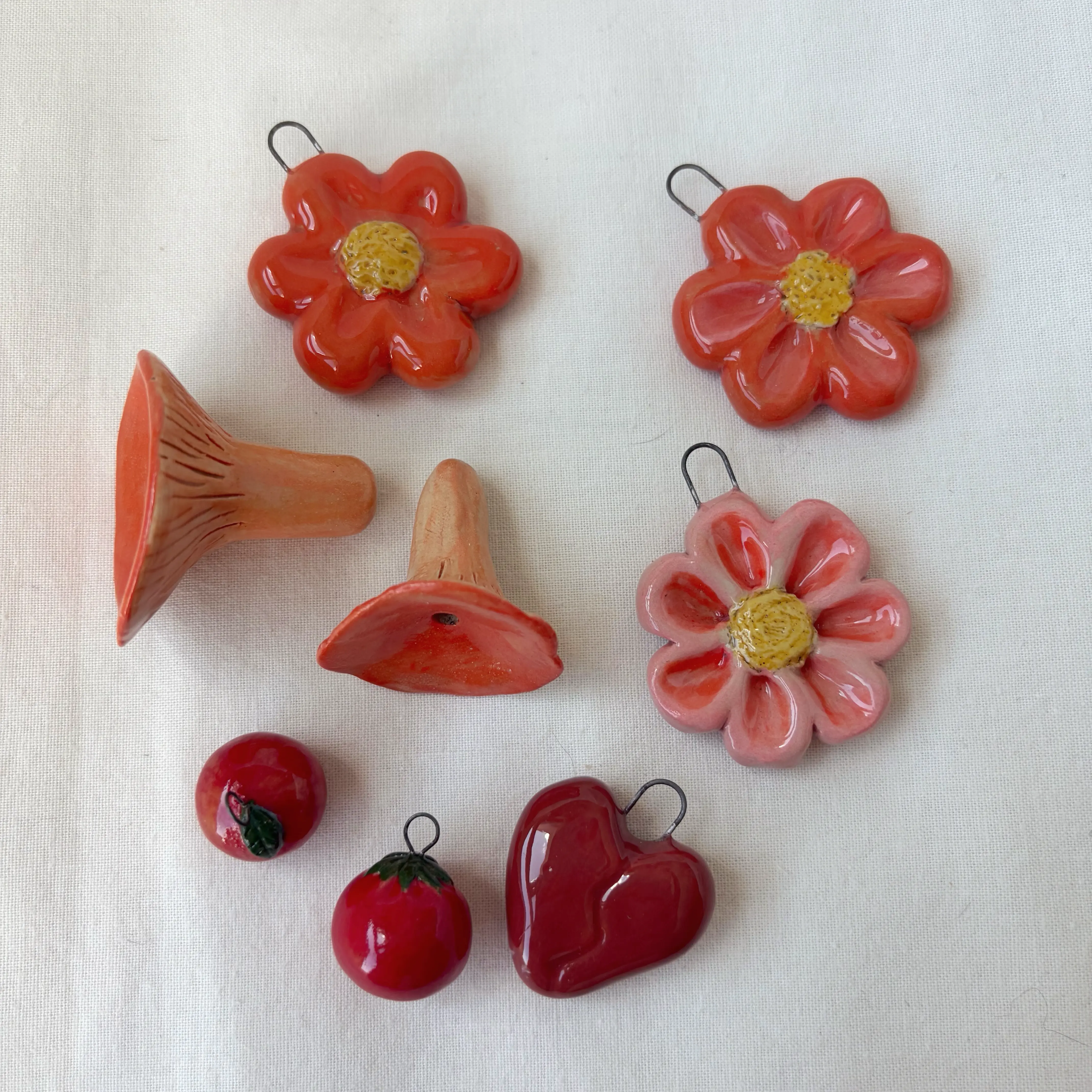 Ceramic Charms for Keychains and Necklaces – Handmade Pottery Charms