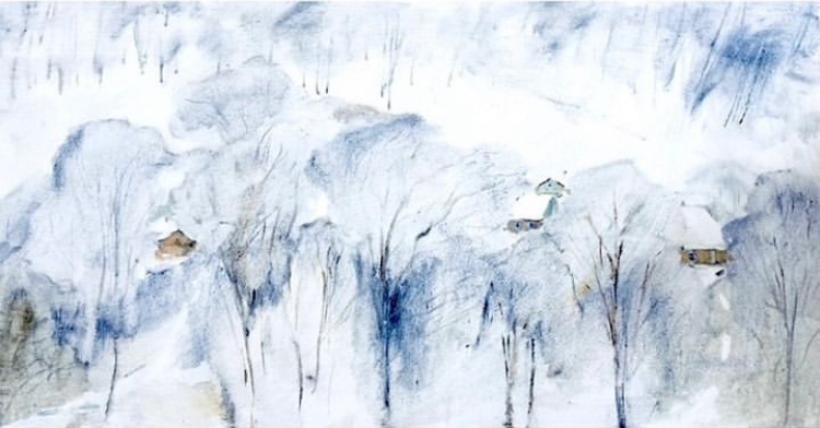 Winter fairy tale, 2019, 40x80 sm, oil on canvas