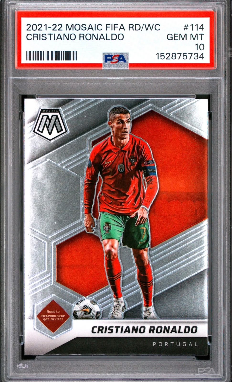 2021-2022 PANINI MOSAIC FIFA ROAD TO WORLD CUP #114 CRISTIANO RONALDO