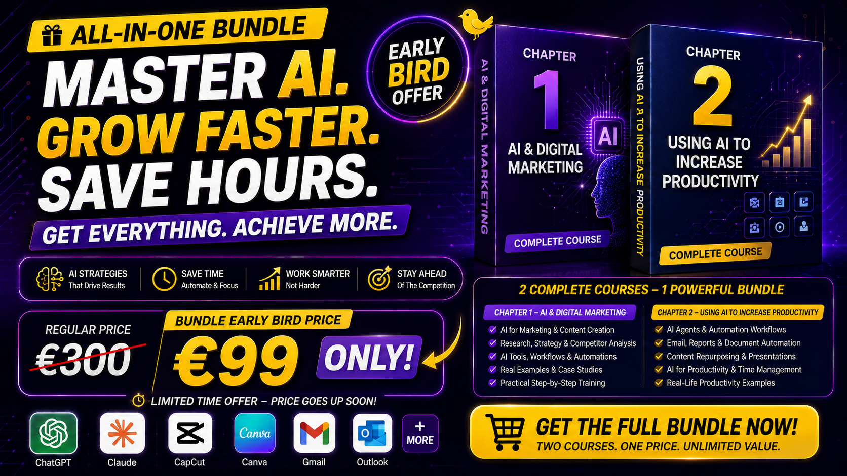 AI & Digital Marketing Course Bundle | Chapters 1 & 2 | Master AI, Automation & Productivity