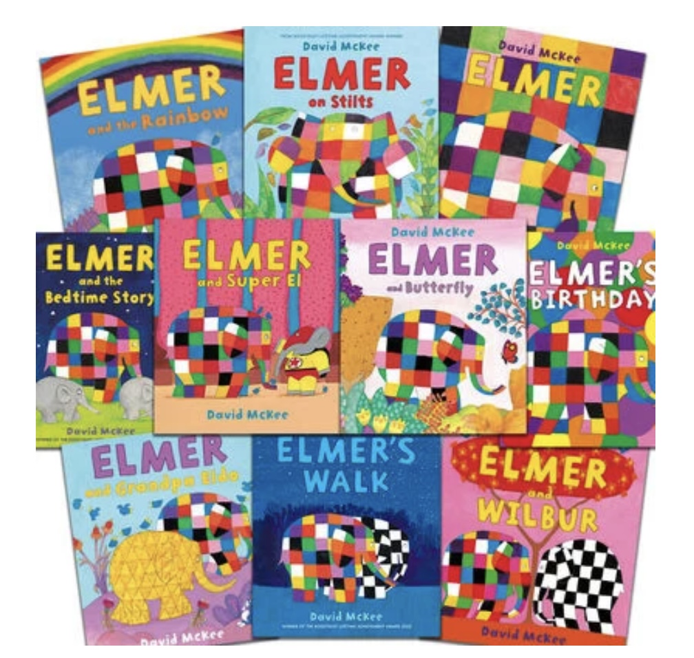 Elmer 10 Book Collection Set - Children Picture Flats Illustrated Elephant Pack