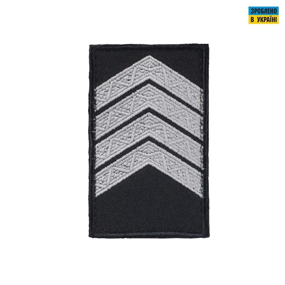 Погони Старший сержант Поліції (пара) на липучці чорні