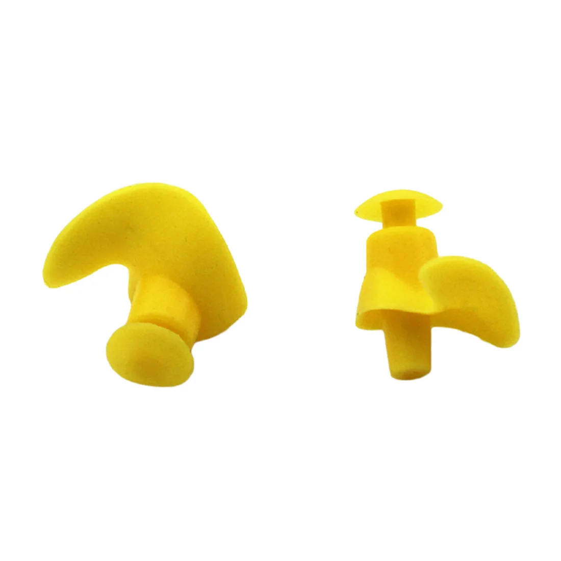 Універсальні силіконові беруші для плавання жовтого кольору