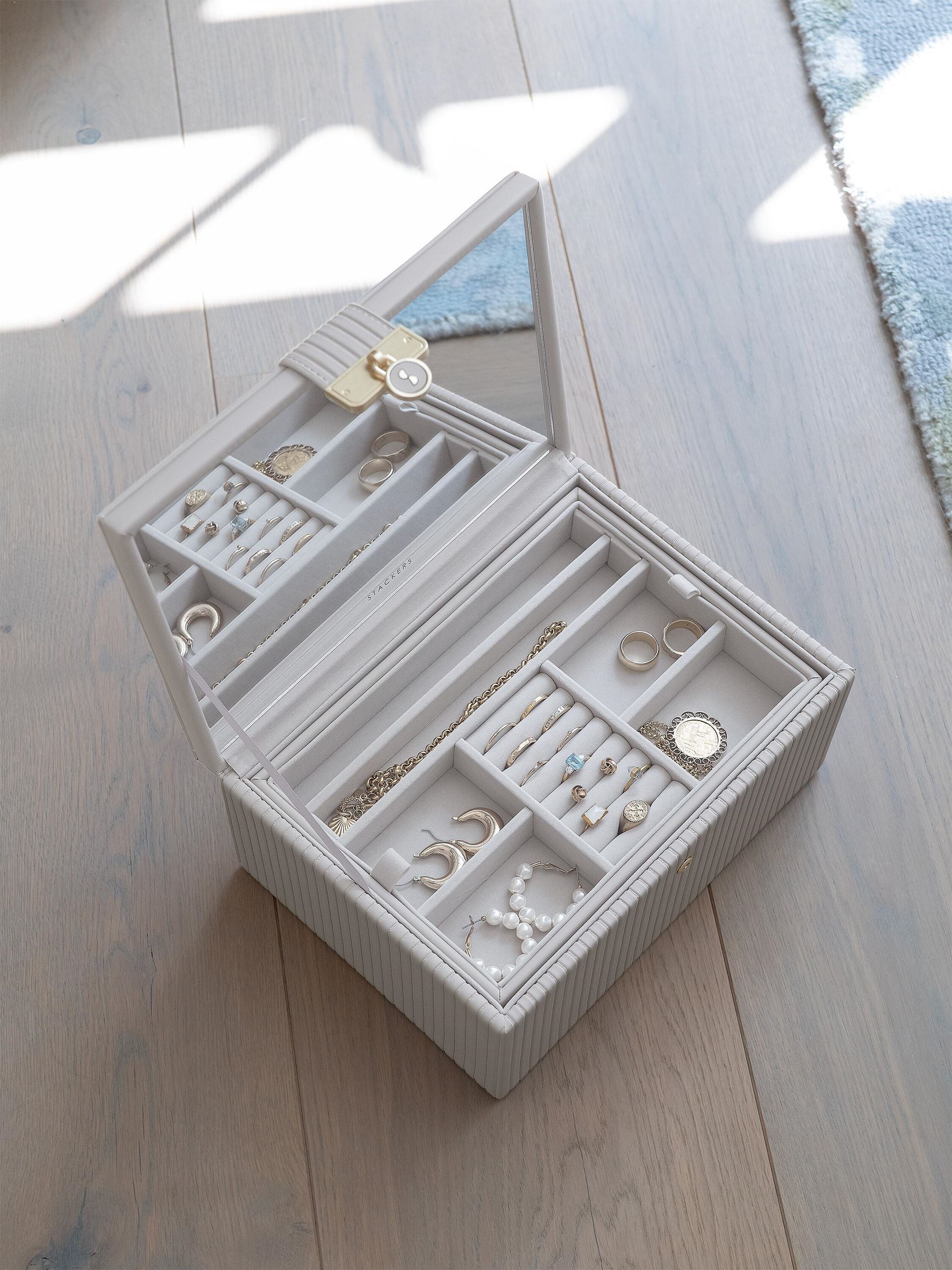 Скринька для прикрас Stackers Limestone & Champagne Gold, 18*25*16 см