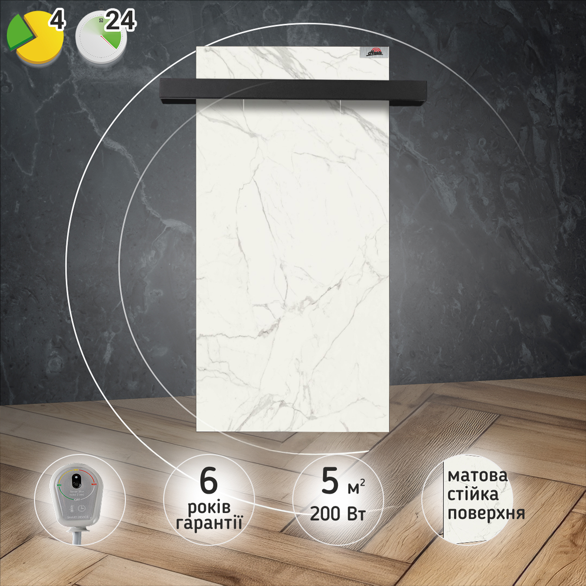 Рушникосушка Heats 200 Oro з терморегулятором на вилці