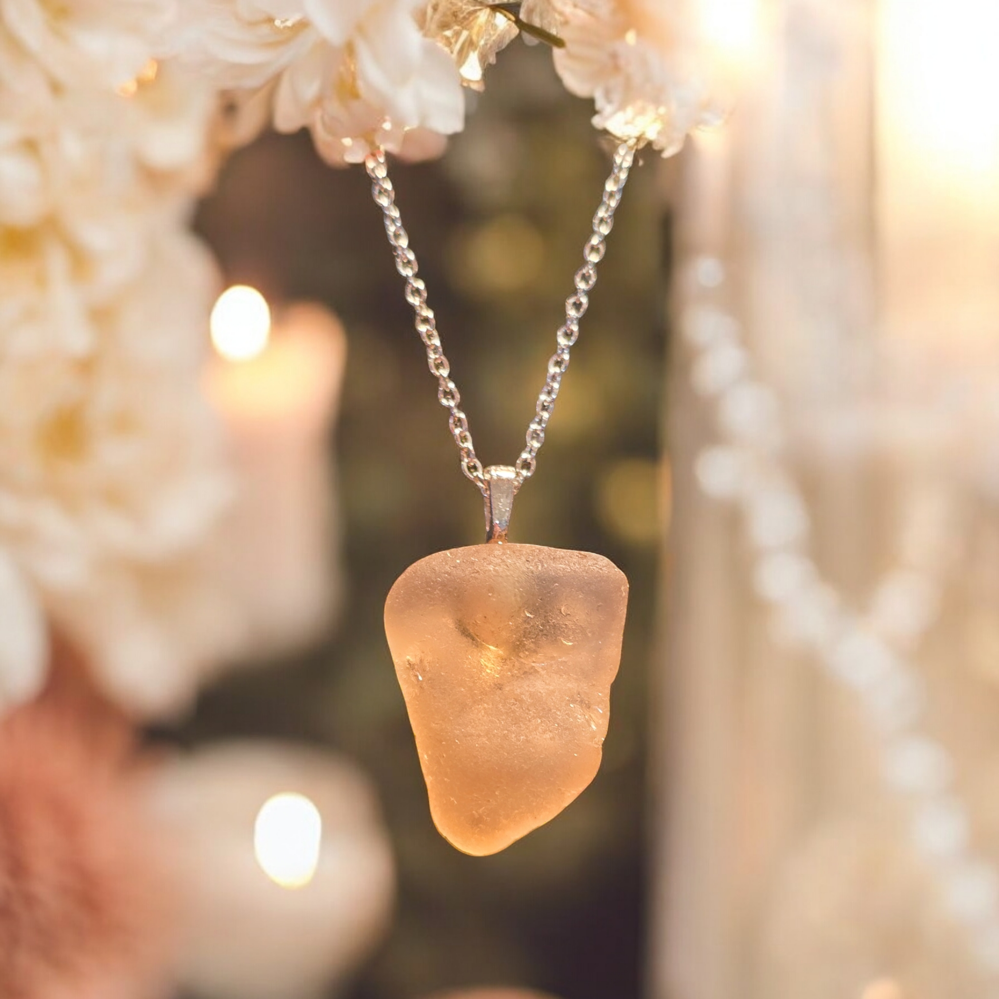 Rare Pink Sea Glass Necklace