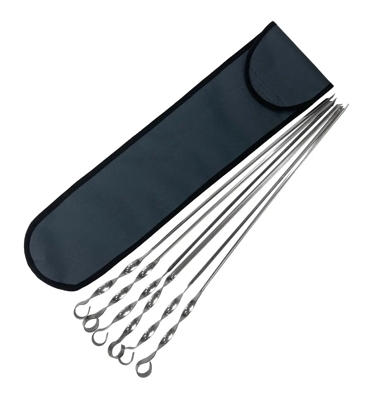 Набір шампурів сталевих кутових 560х12х1.5мм 6шт в чохлі