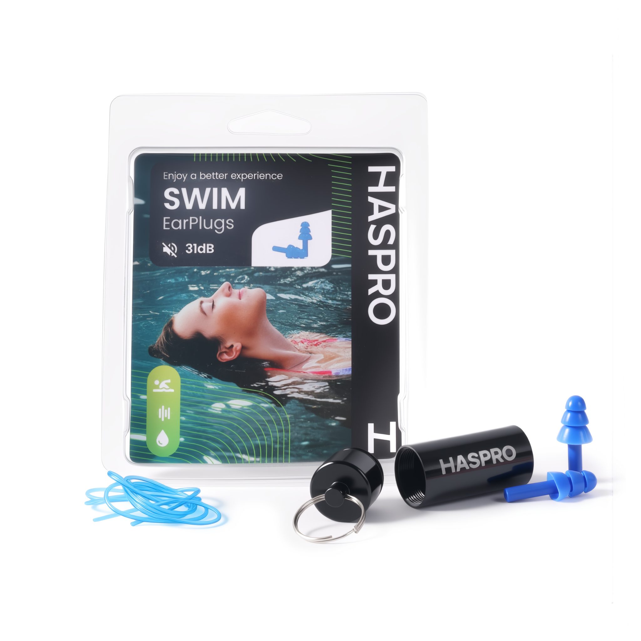 Універсальні силіконові беруші для плавання Haspro Universal Swim