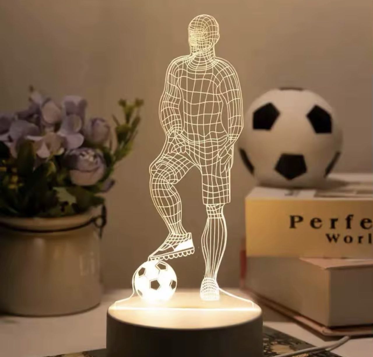 Нічник 3D футболіст, настільна лампа
