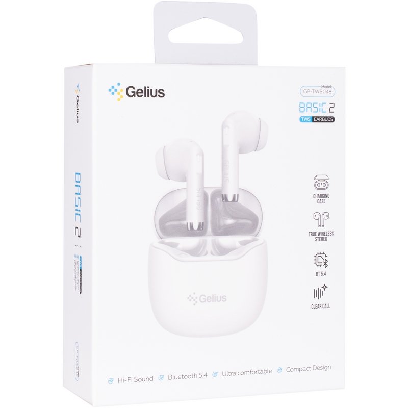 Бездротові навушники TWS Gelius Basic 2 GP-TWS048 White