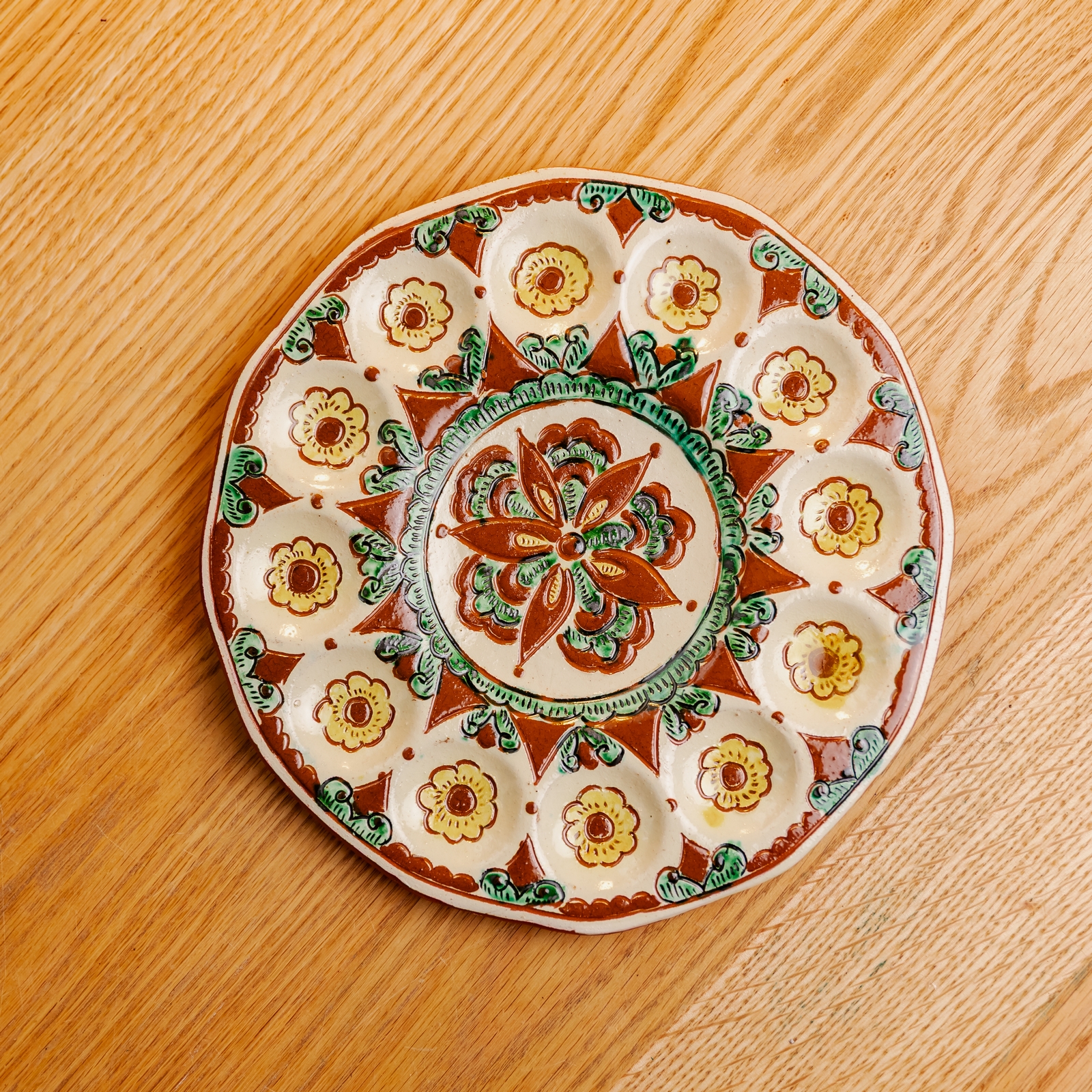 Керамічна таріль для хліба та яєць, 22 см