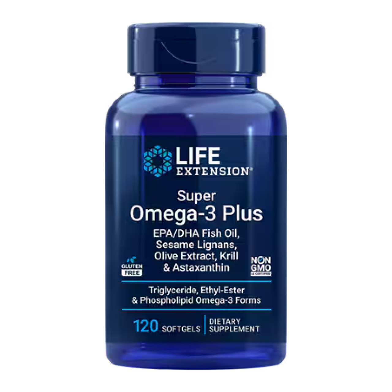Омега-3, Super Omega-3 Plus EPA/DHA Fish Oil, Sesame Lignans, Olive Extract, Krill & Astaxanthin - 120 softgels
