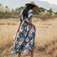 Casual V Neck Floral Dress For Women Summer | Floral Summer Dress
