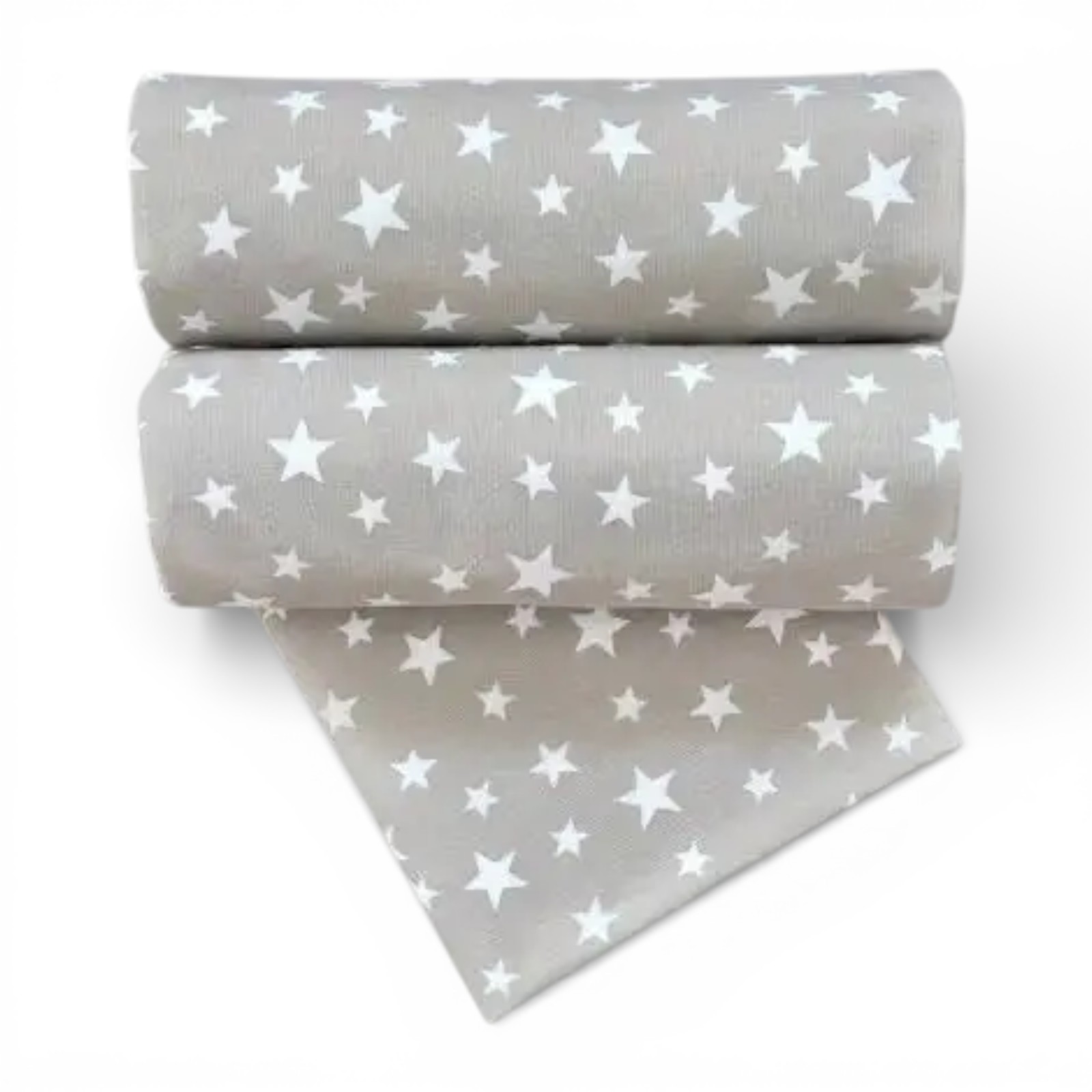 Пелюшка фланелева (байкова) 100 х 80 см Зірочки білі на бежевому