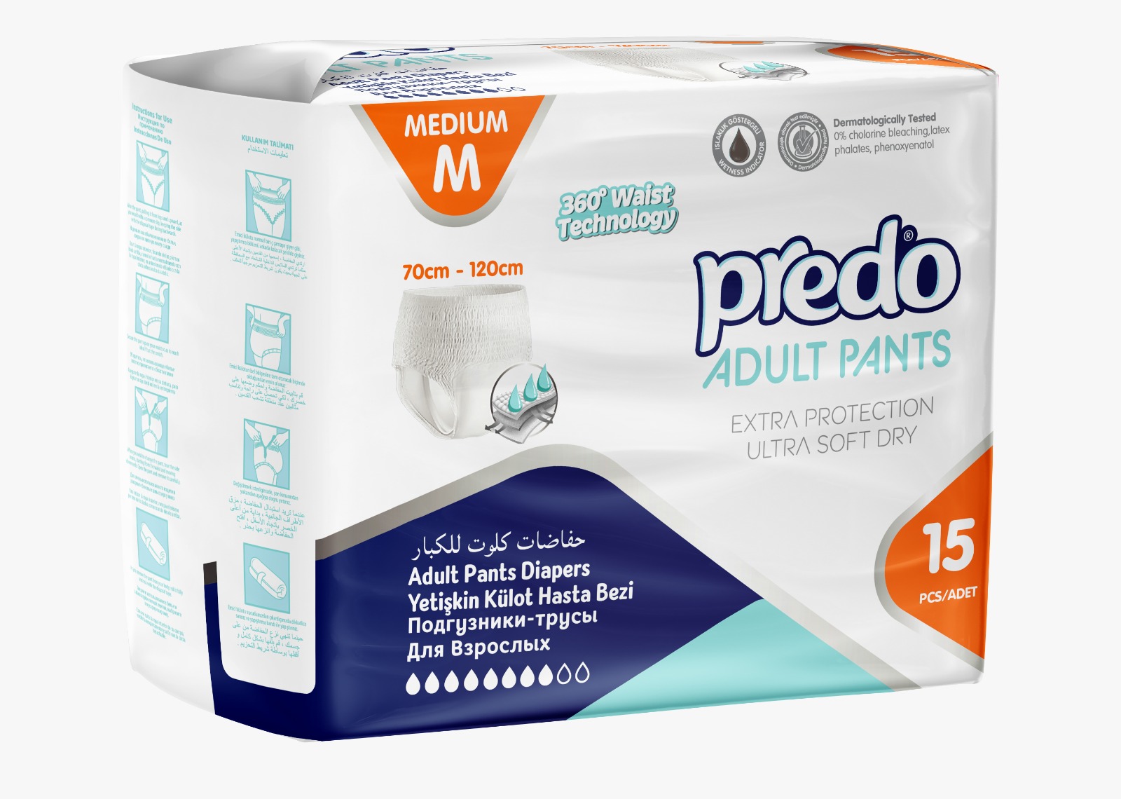 Predo Adult Pants Pielucho-majtki Medium 15 szt.