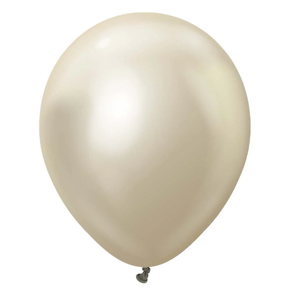 12-inch Mirror white gold latex helium balloon