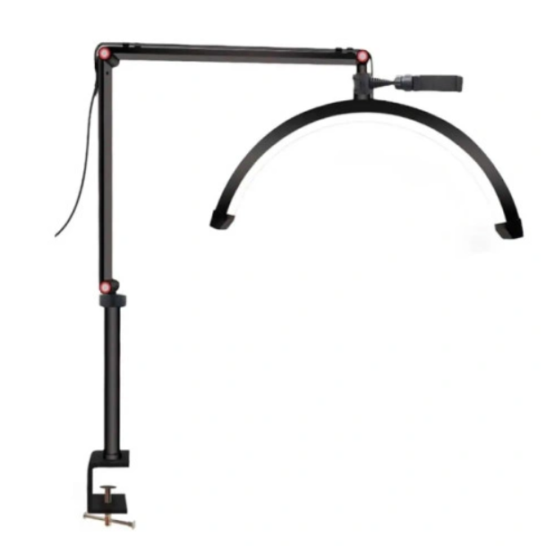 Безтіньова настільна лампа-півмісяць (40 см) для освітлення 20 Вт Black