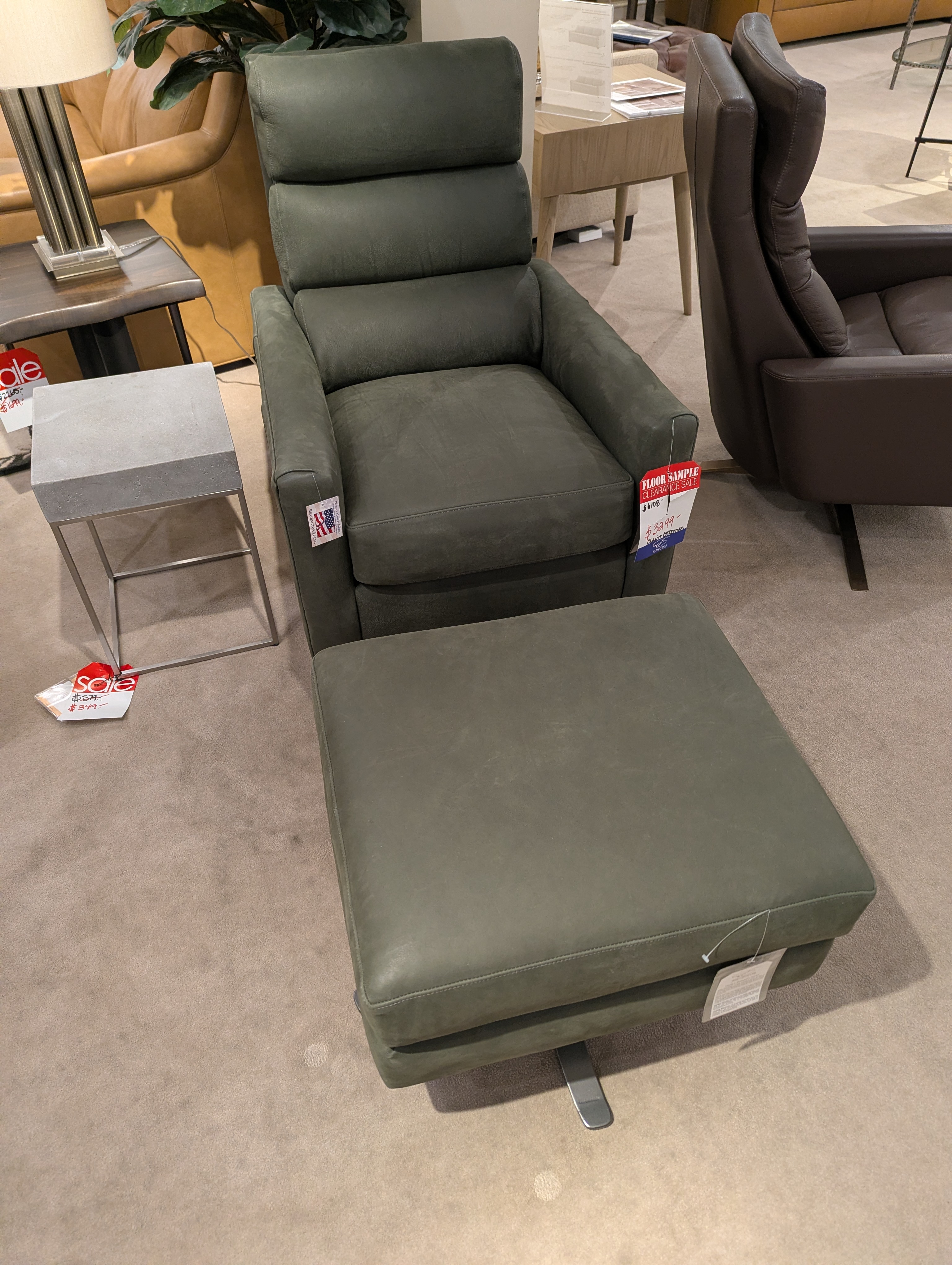 Bradington Young Swivel Chair and Ottoman