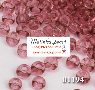 Бісер коричнево-вишневий, кристальний