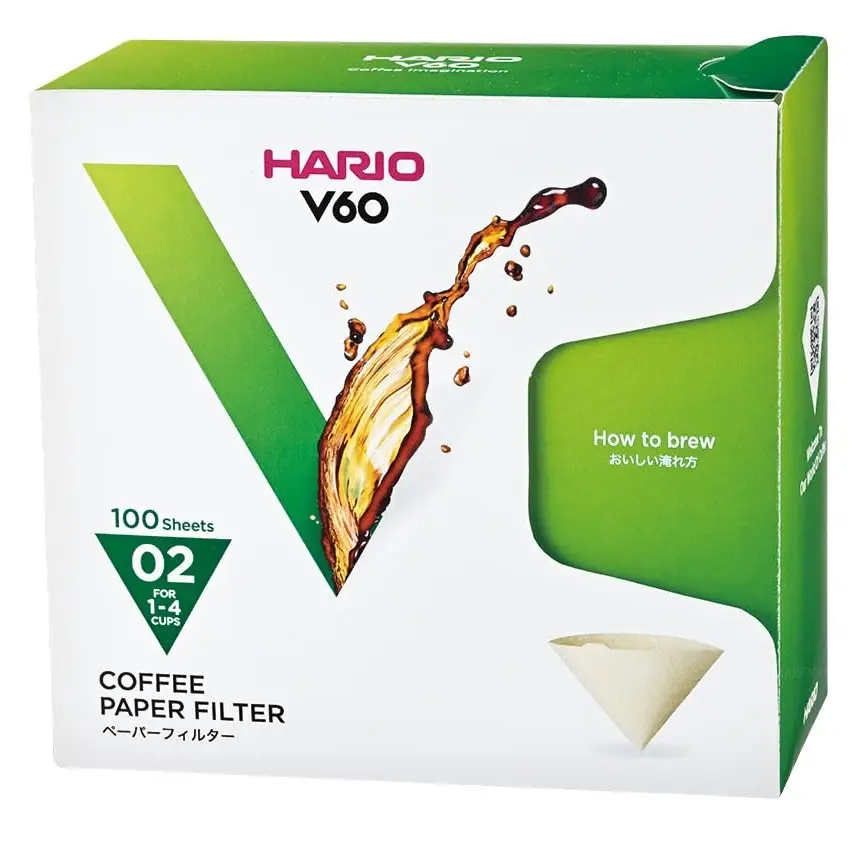 Паперові фільтри в боксі Hario V60 02 Білі 100 шт