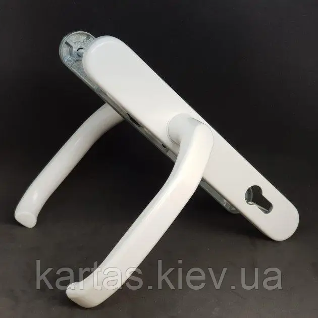 Натискний гарнітур для металопластикових дверей із пружиною GreenteQ 35/92 мм (БІЛИЙ)