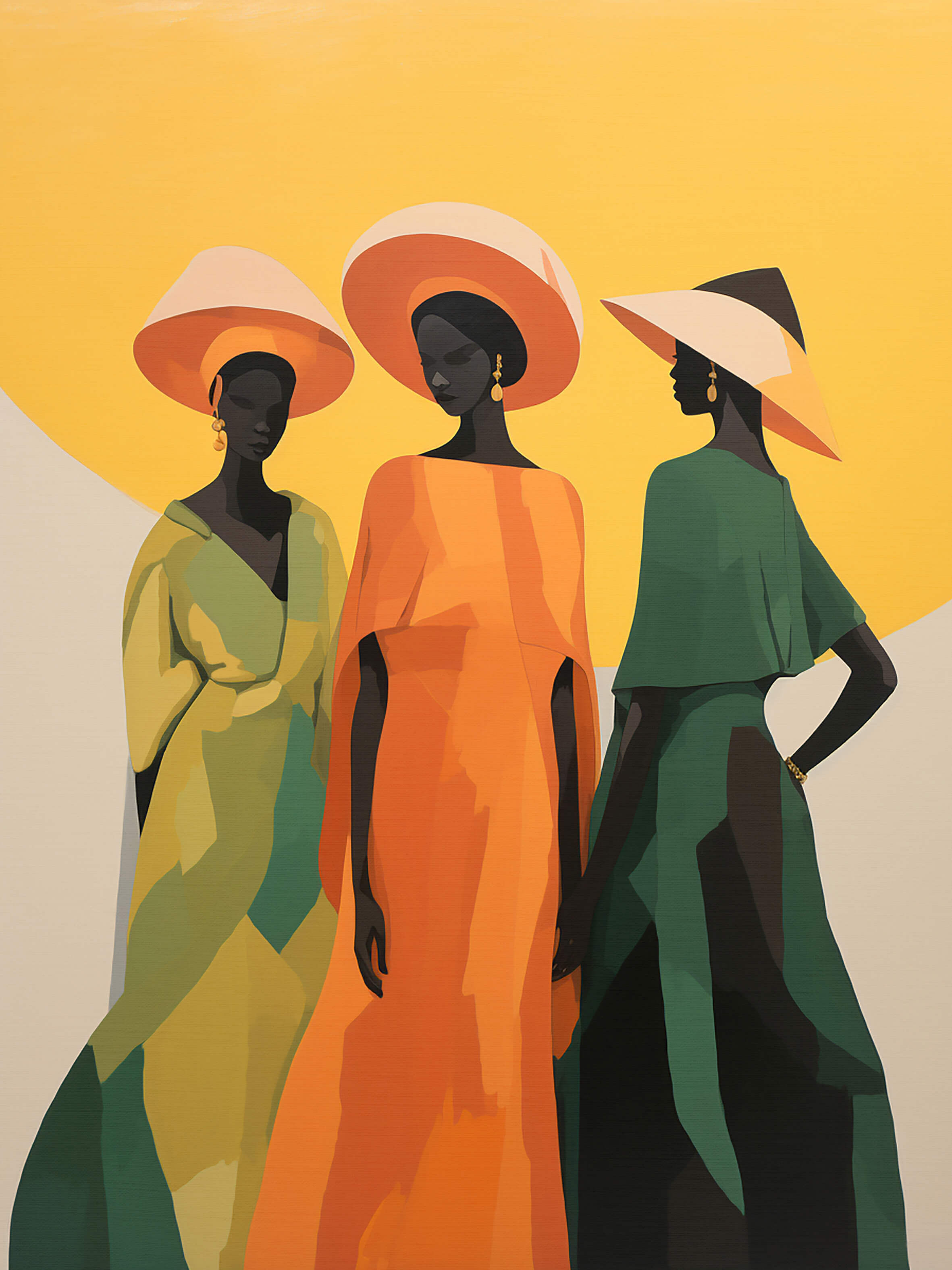 African girls III, 80x60 cm, original acrylic painting on canvas