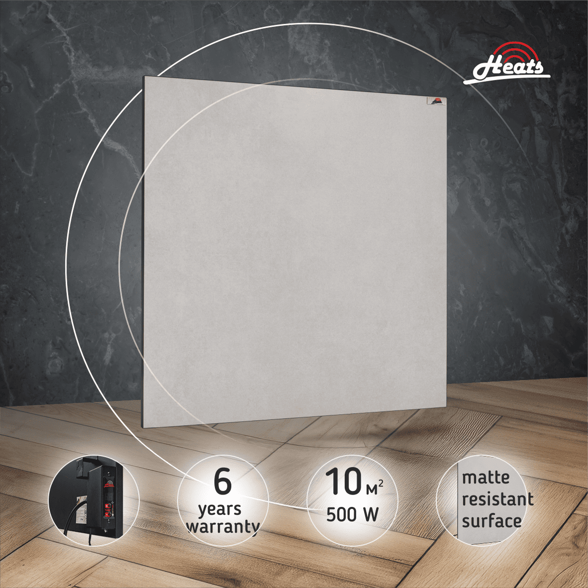 Ceramic Heater Heats 500 Loft with Thermostat