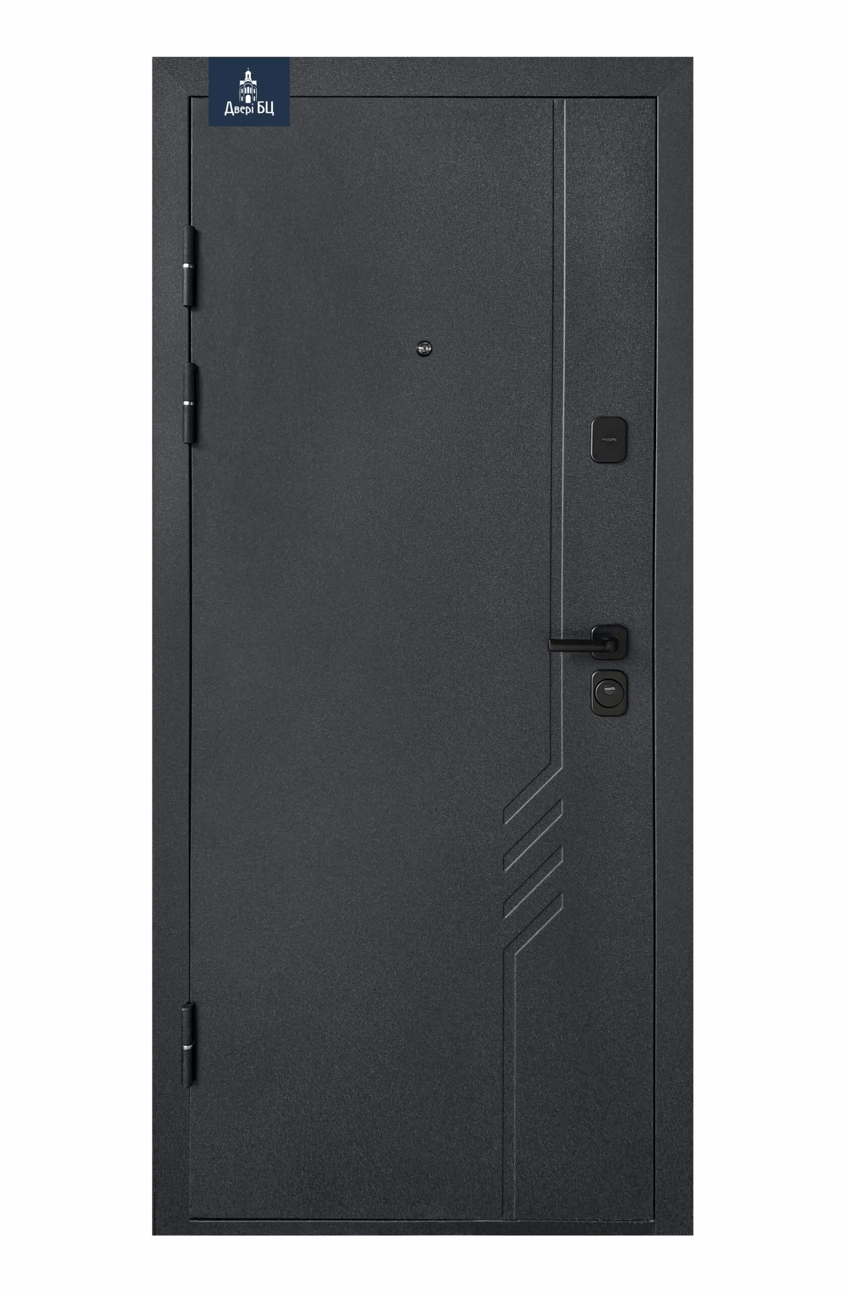 Вхідні двері СІЧ Чорно-сірий мікс / зріз каменю