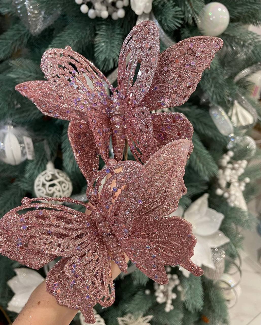 Ялинкова прикраса на кліпі Метелик, 17 см