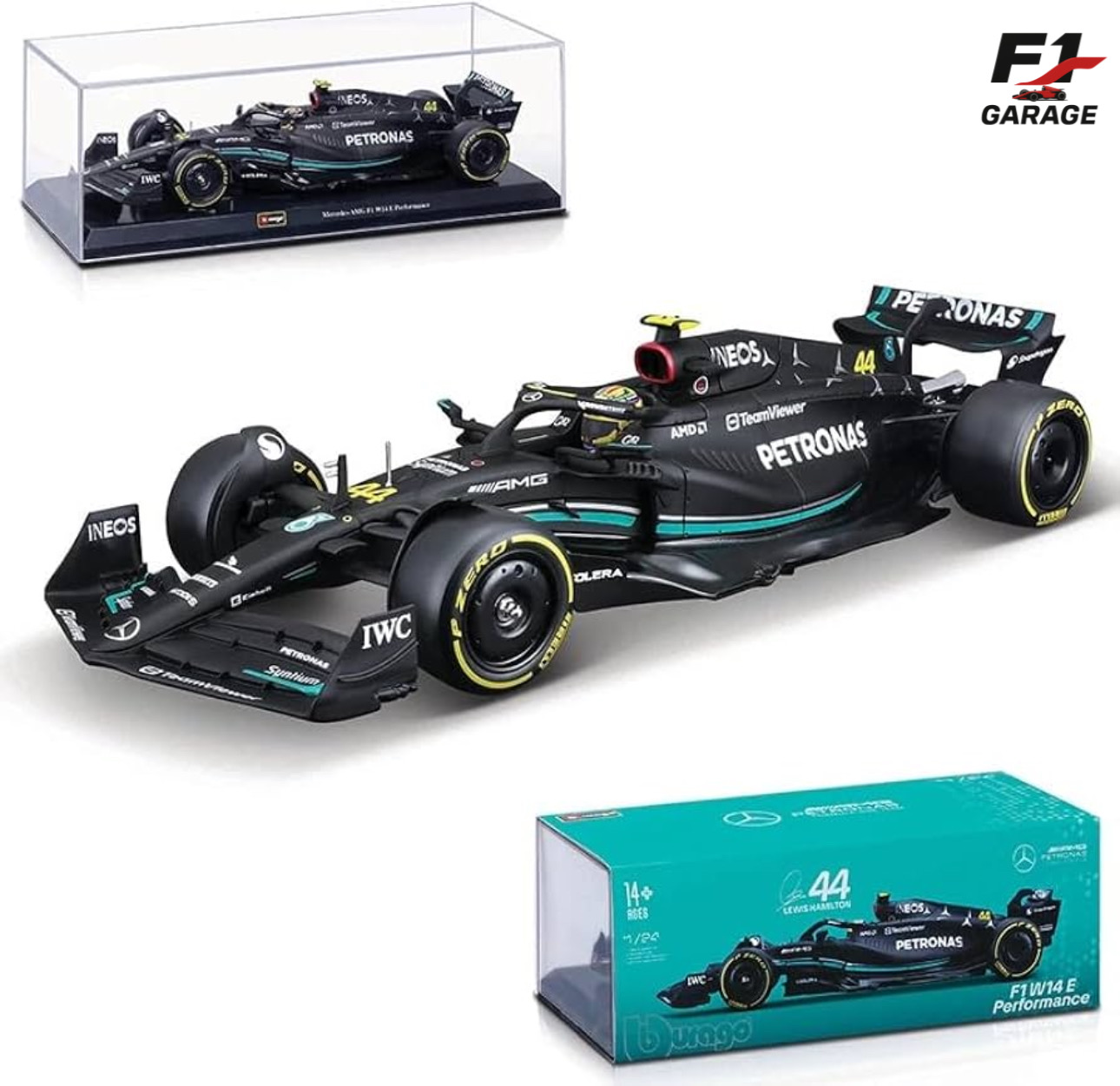 Burago Mercedes W14 Lewis Hamilton, 1:24, 2023