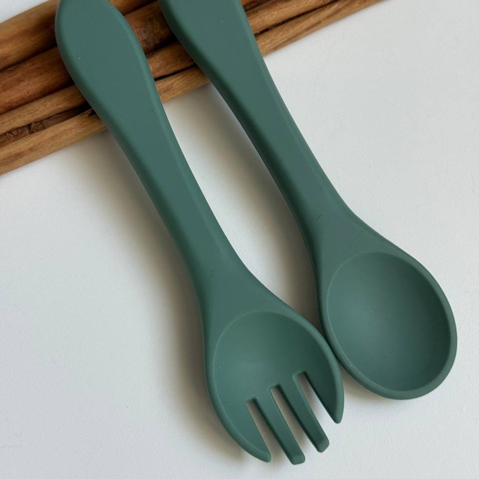 Прибори силіконові Смарагд (oil green)