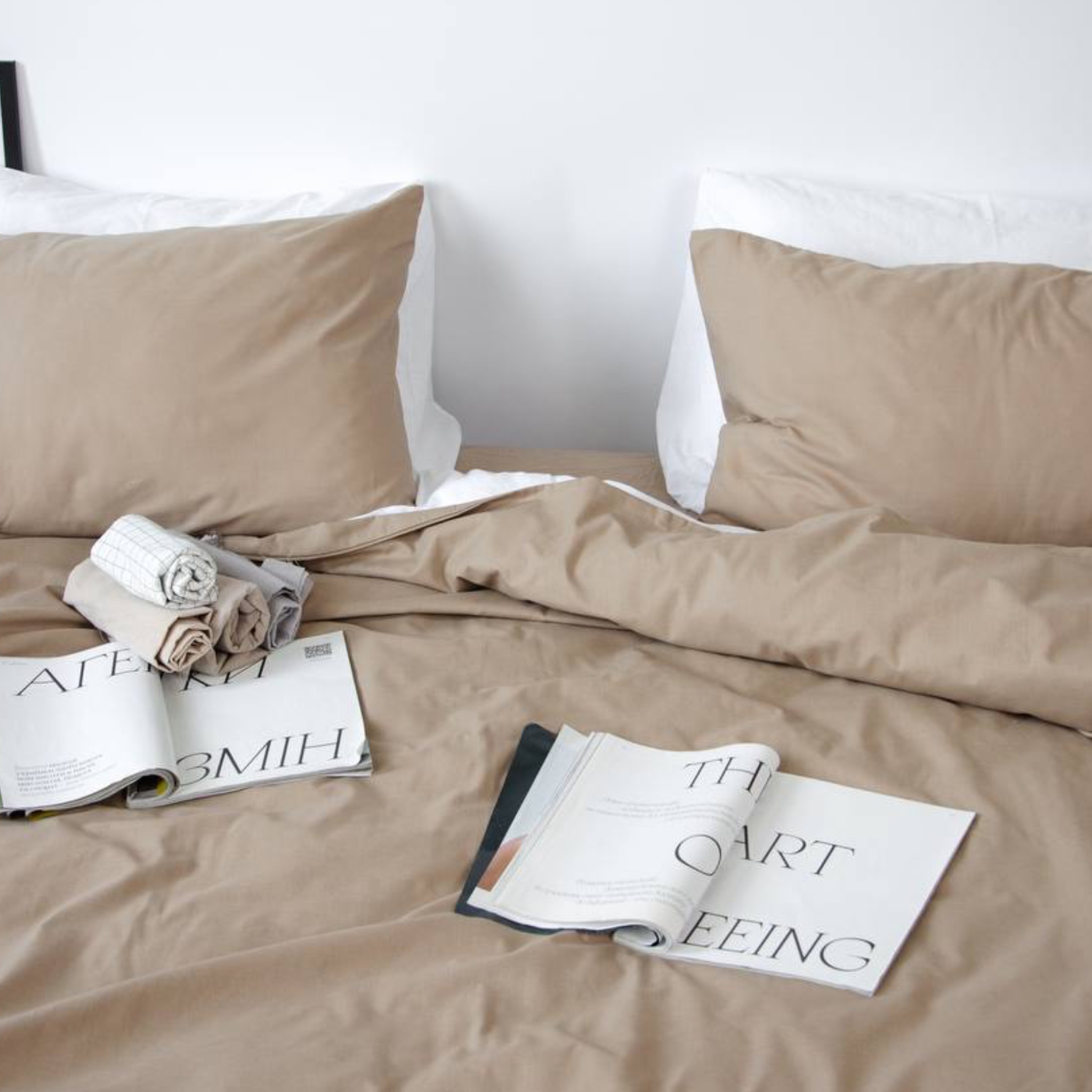 Постільний комплект Матова 100% бавовна Мокко