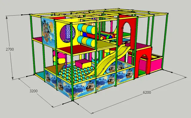 Лабіринт "Пірати з батутом" 6300х3200х2700мм